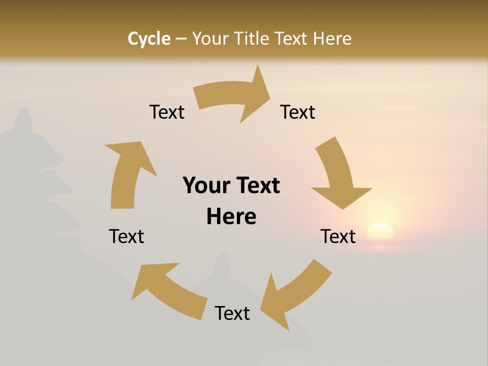 Sunset At Tanah Lot Temple, Bali, Indonesia PowerPoint Template