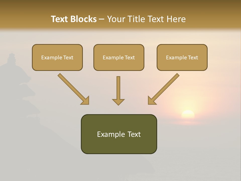 Sunset At Tanah Lot Temple, Bali, Indonesia PowerPoint Template