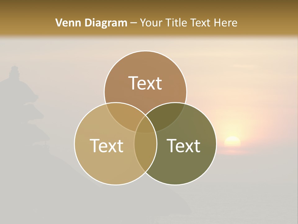 Sunset At Tanah Lot Temple, Bali, Indonesia PowerPoint Template