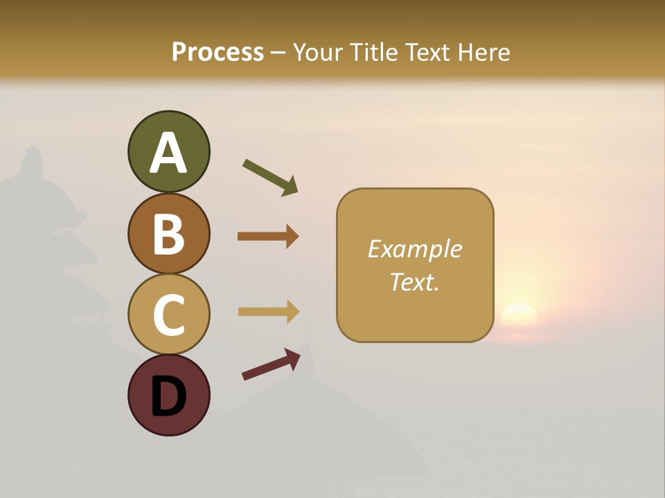 Sunset At Tanah Lot Temple, Bali, Indonesia PowerPoint Template