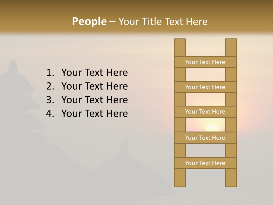 Sunset At Tanah Lot Temple, Bali, Indonesia PowerPoint Template