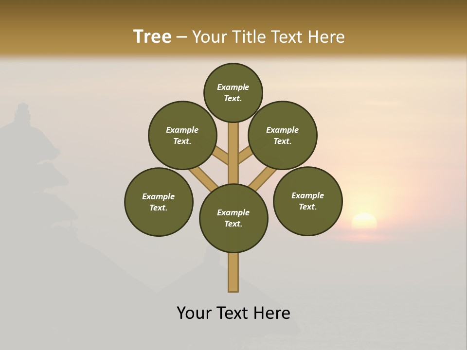 Sunset At Tanah Lot Temple, Bali, Indonesia PowerPoint Template