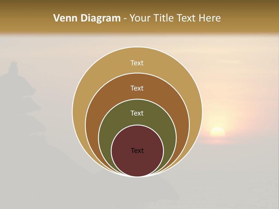 Sunset At Tanah Lot Temple, Bali, Indonesia PowerPoint Template