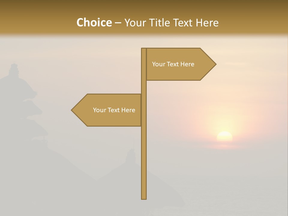 Sunset At Tanah Lot Temple, Bali, Indonesia PowerPoint Template