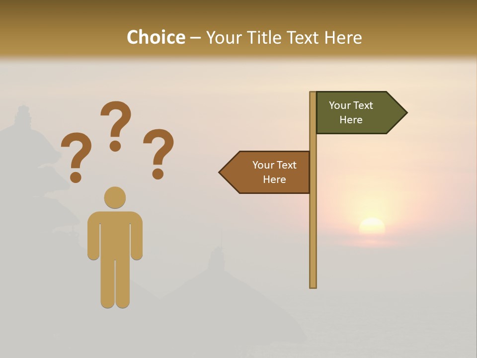 Sunset At Tanah Lot Temple, Bali, Indonesia PowerPoint Template