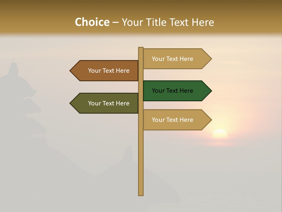 Sunset At Tanah Lot Temple, Bali, Indonesia PowerPoint Template