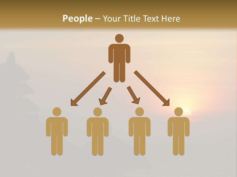 Sunset At Tanah Lot Temple, Bali, Indonesia PowerPoint Template