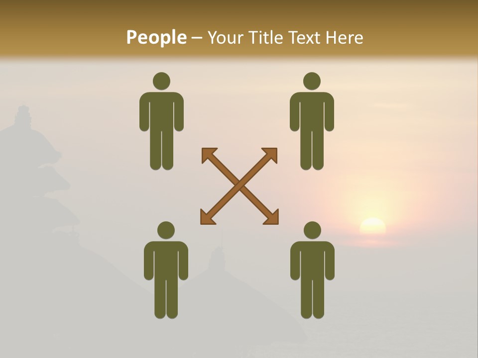 Sunset At Tanah Lot Temple, Bali, Indonesia PowerPoint Template