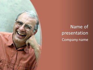 Mature Man Laughing PowerPoint Template