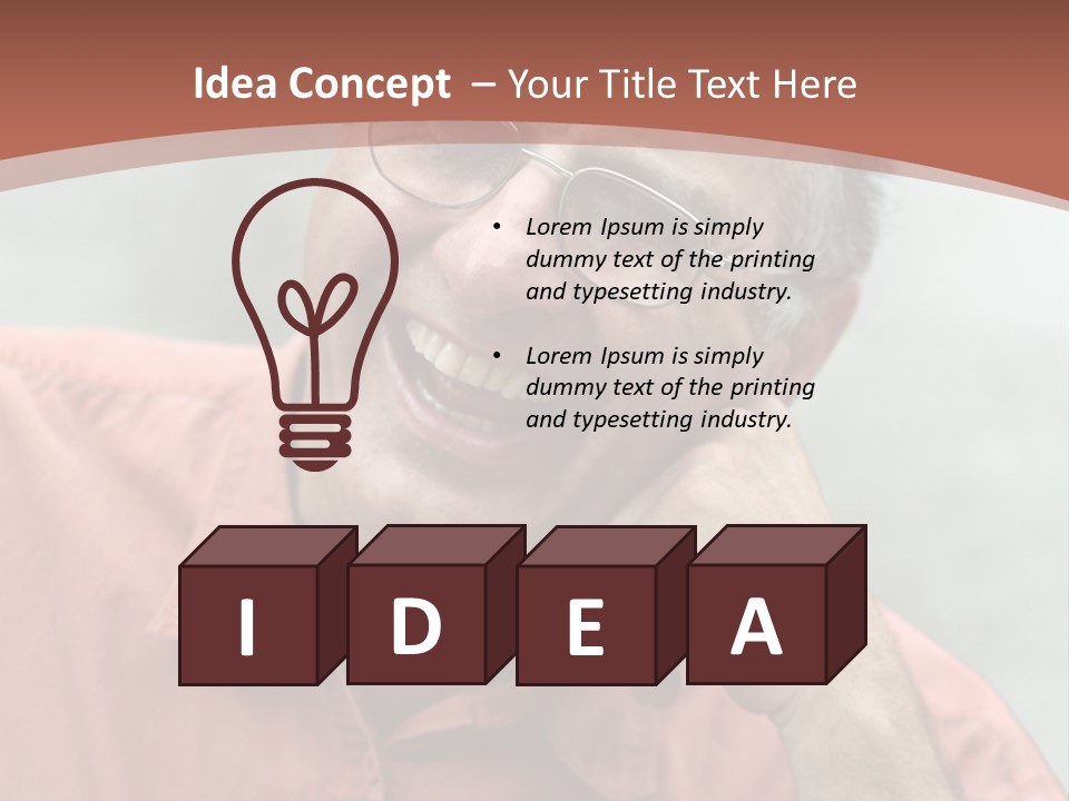 Mature Man Laughing PowerPoint Template