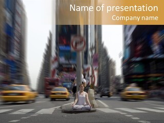 Yoga In Times Square PowerPoint Template