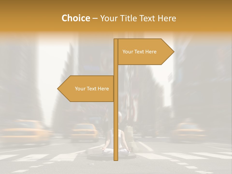 Yoga In Times Square PowerPoint Template