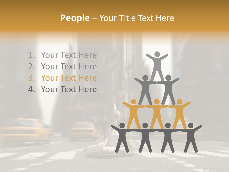 Yoga In Times Square PowerPoint Template