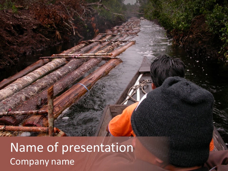 Logging Activity At Canal River PowerPoint Template