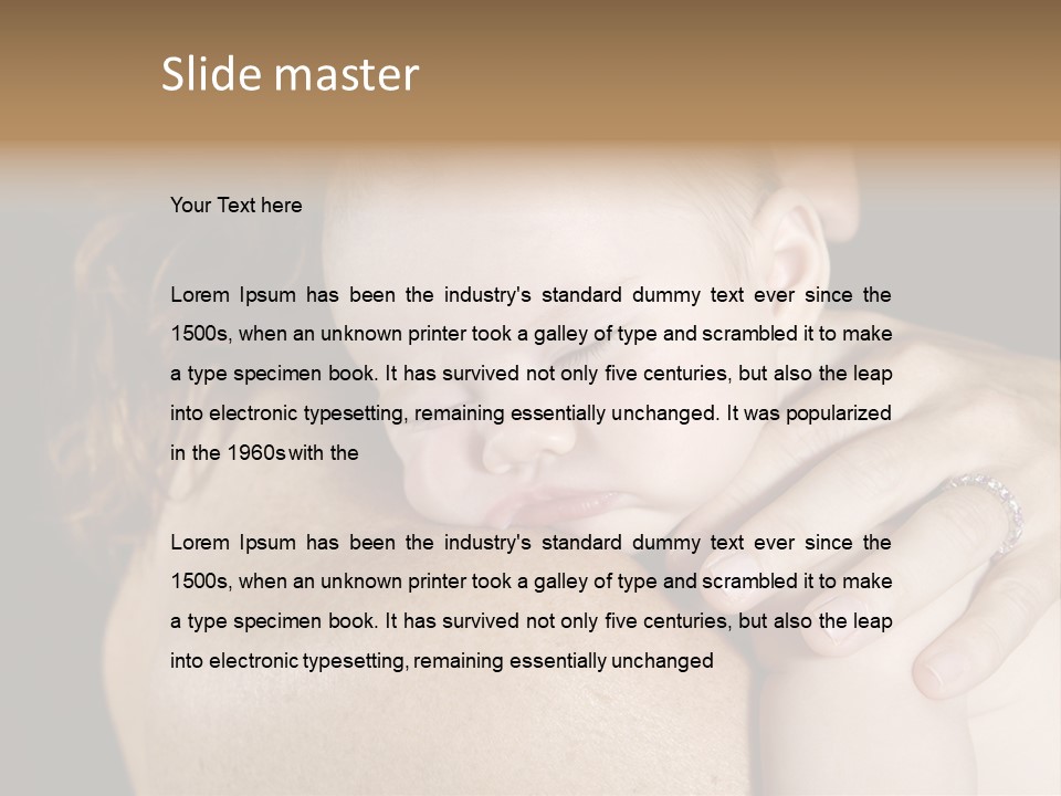 Baby Asleep On Mommas Shoulder PowerPoint Template