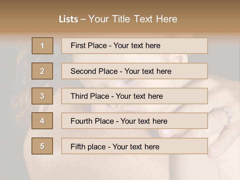 Baby Asleep On Mommas Shoulder PowerPoint Template