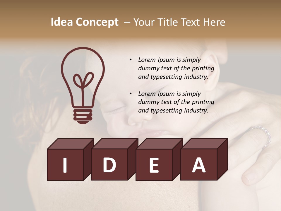 Baby Asleep On Mommas Shoulder PowerPoint Template