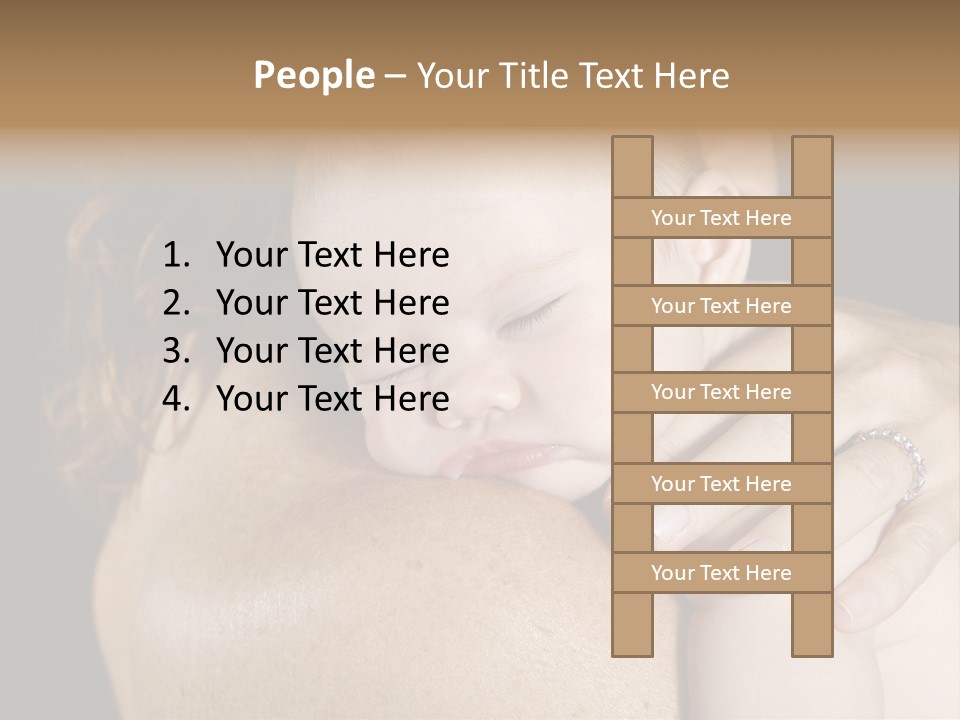 Baby Asleep On Mommas Shoulder PowerPoint Template