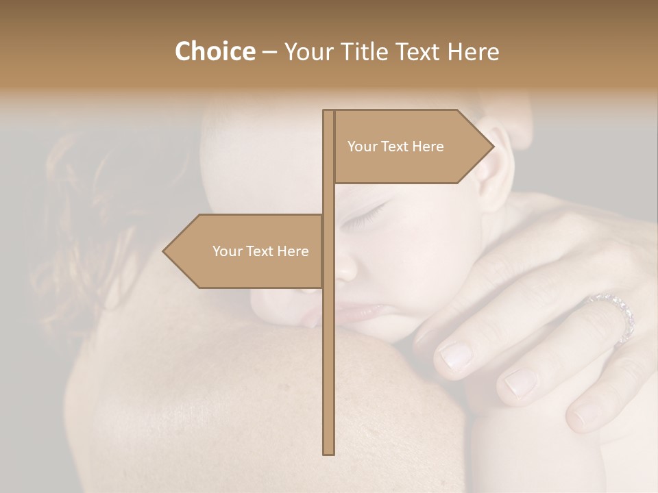 Baby Asleep On Mommas Shoulder PowerPoint Template