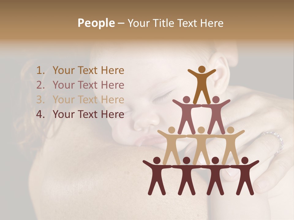 Baby Asleep On Mommas Shoulder PowerPoint Template