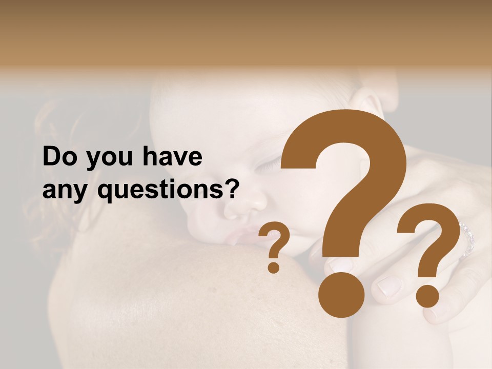 Baby Asleep On Mommas Shoulder PowerPoint Template