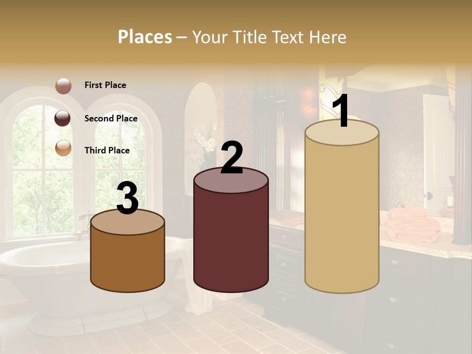 Luxury House Marble Bathroom In Window Light PowerPoint Template