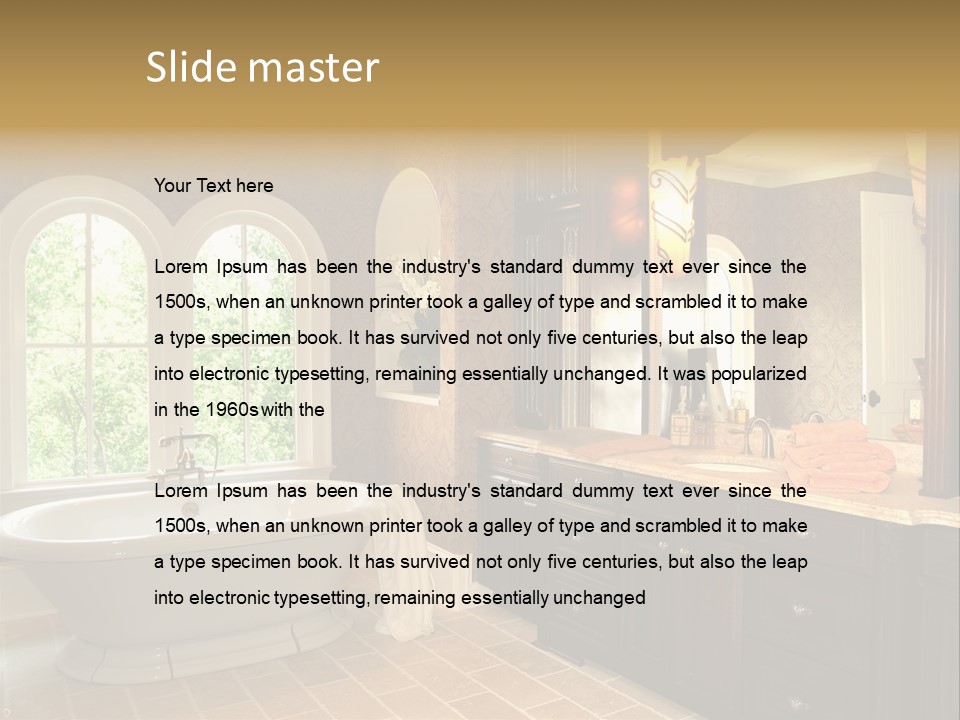 Luxury House Marble Bathroom In Window Light PowerPoint Template