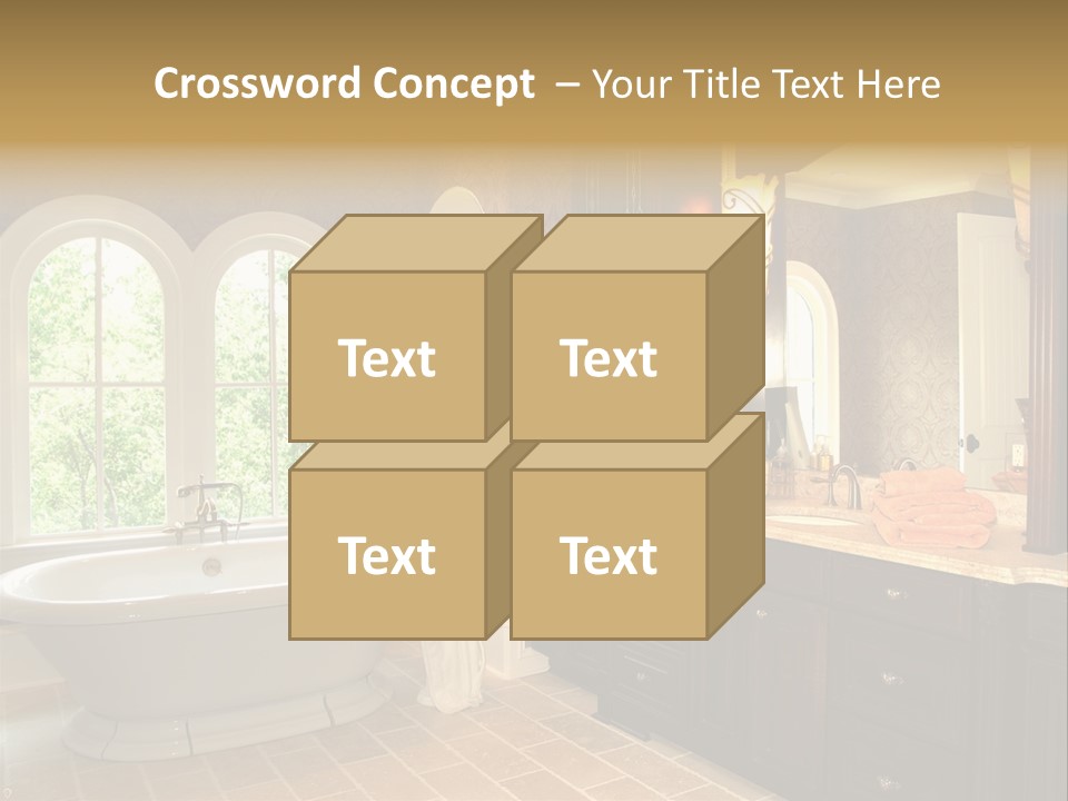 Luxury House Marble Bathroom In Window Light PowerPoint Template