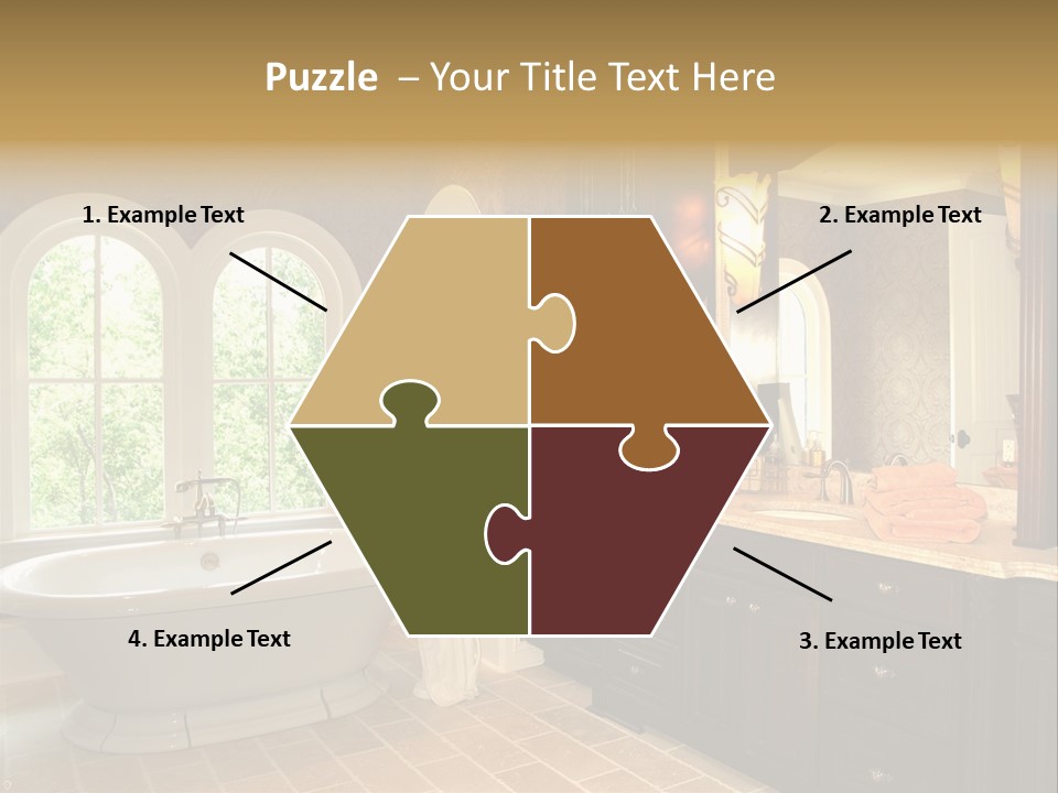 Luxury House Marble Bathroom In Window Light PowerPoint Template