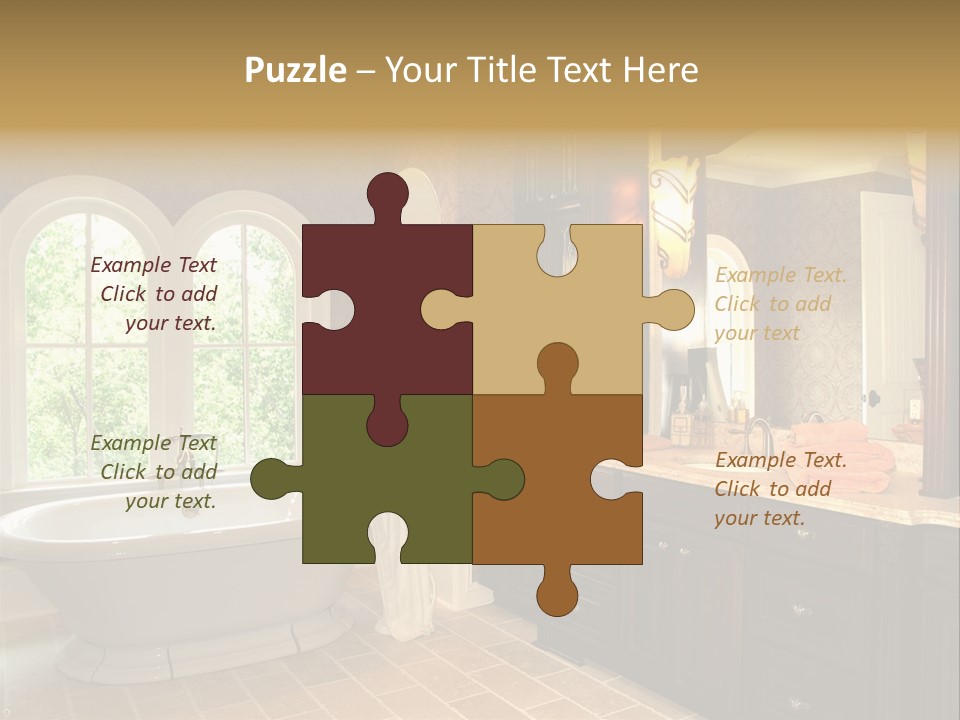 Luxury House Marble Bathroom In Window Light PowerPoint Template