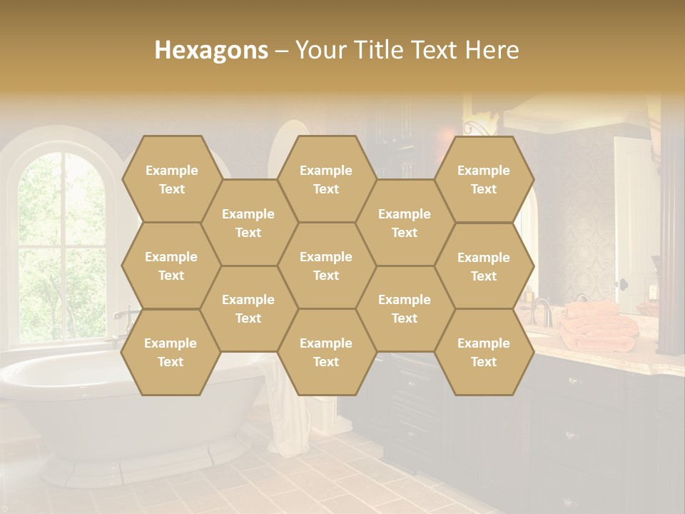 Luxury House Marble Bathroom In Window Light PowerPoint Template