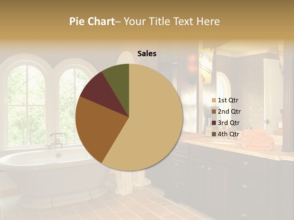 Luxury House Marble Bathroom In Window Light PowerPoint Template