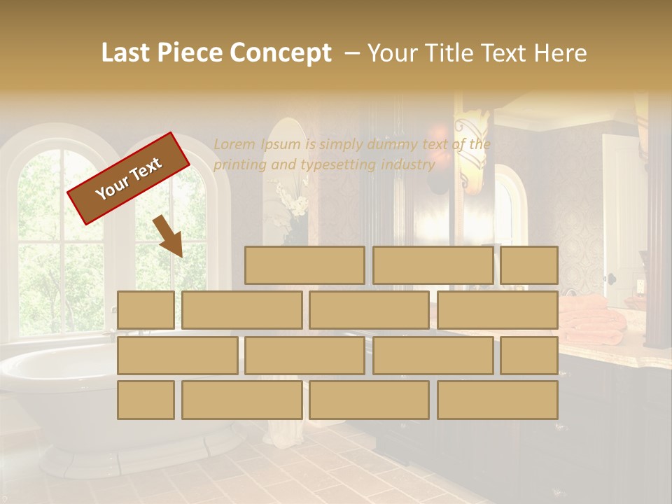 Luxury House Marble Bathroom In Window Light PowerPoint Template