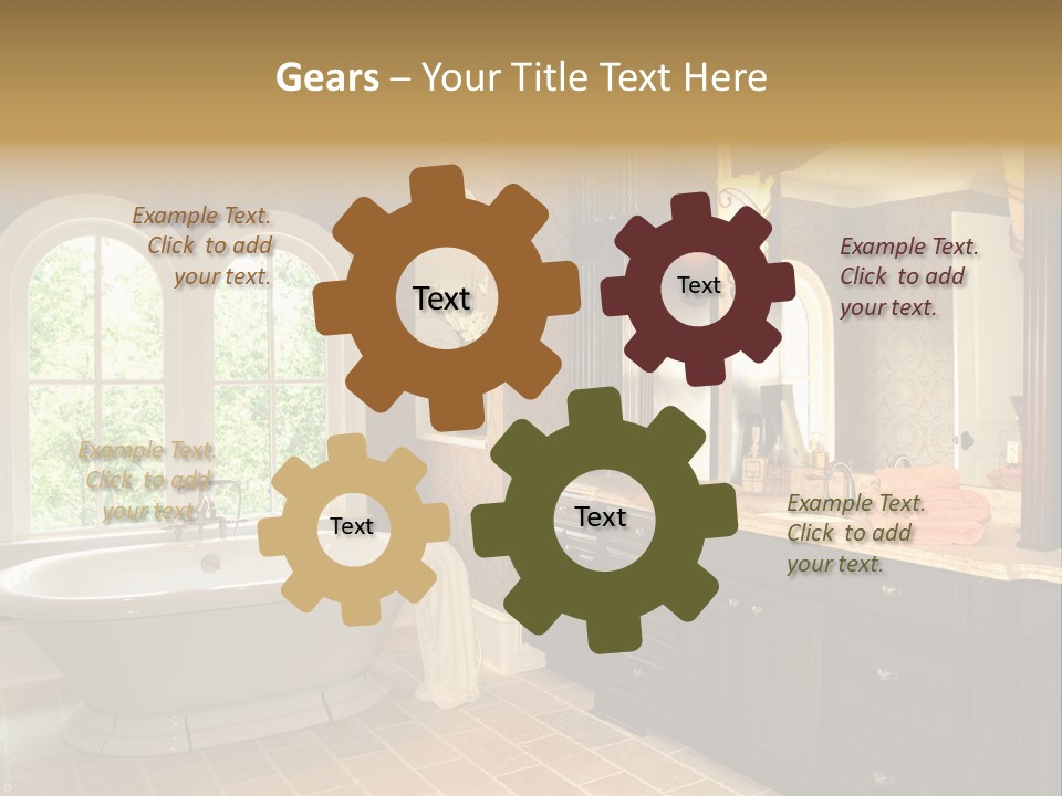 Luxury House Marble Bathroom In Window Light PowerPoint Template