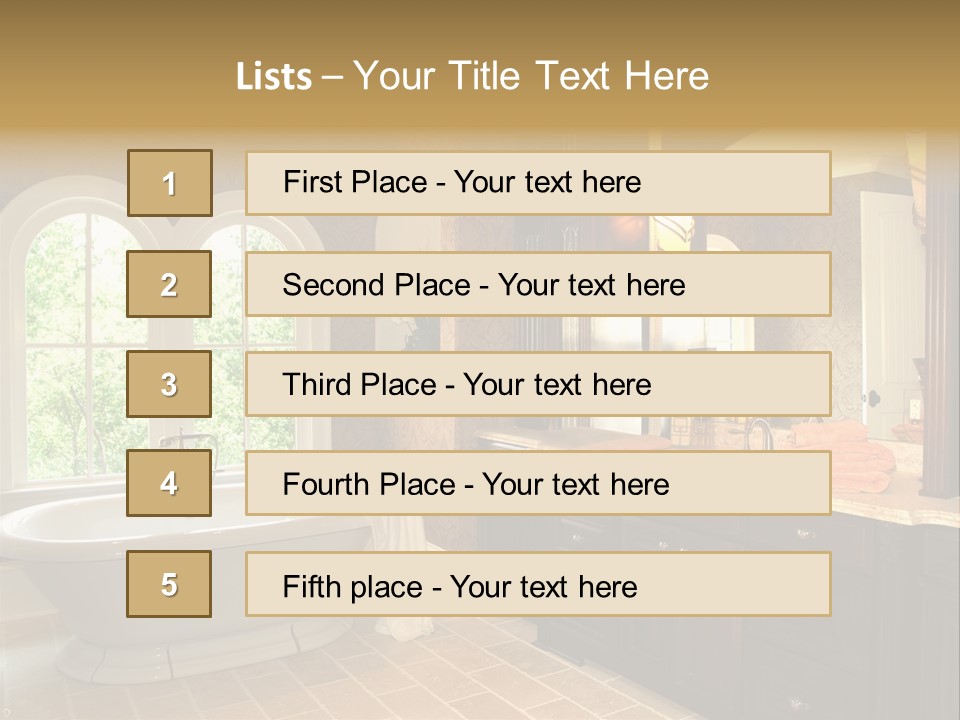 Luxury House Marble Bathroom In Window Light PowerPoint Template