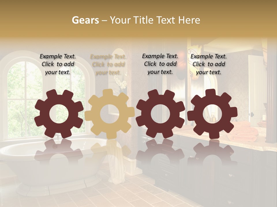 Luxury House Marble Bathroom In Window Light PowerPoint Template