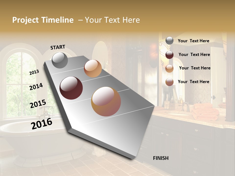 Luxury House Marble Bathroom In Window Light PowerPoint Template