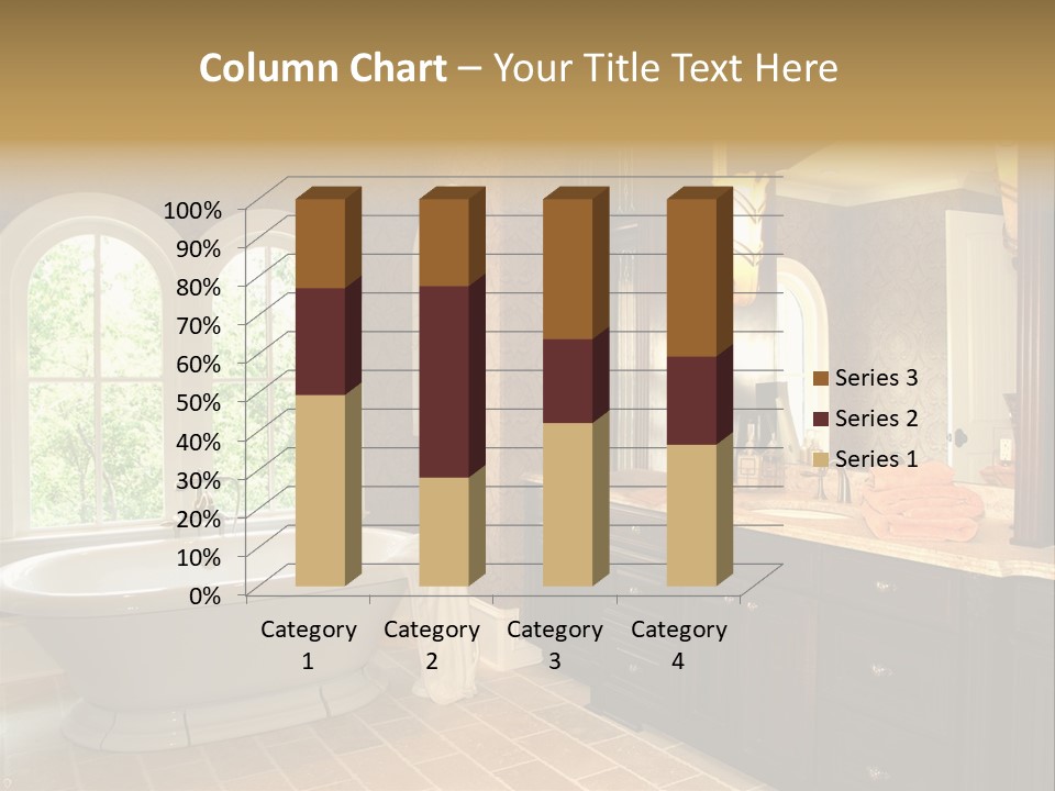 Luxury House Marble Bathroom In Window Light PowerPoint Template