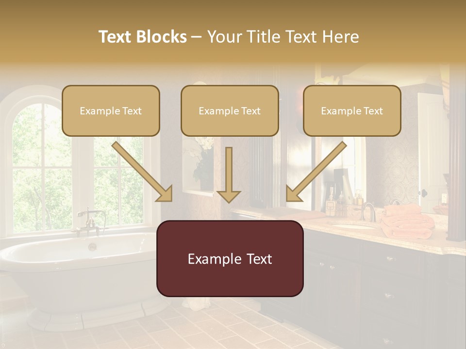Luxury House Marble Bathroom In Window Light PowerPoint Template