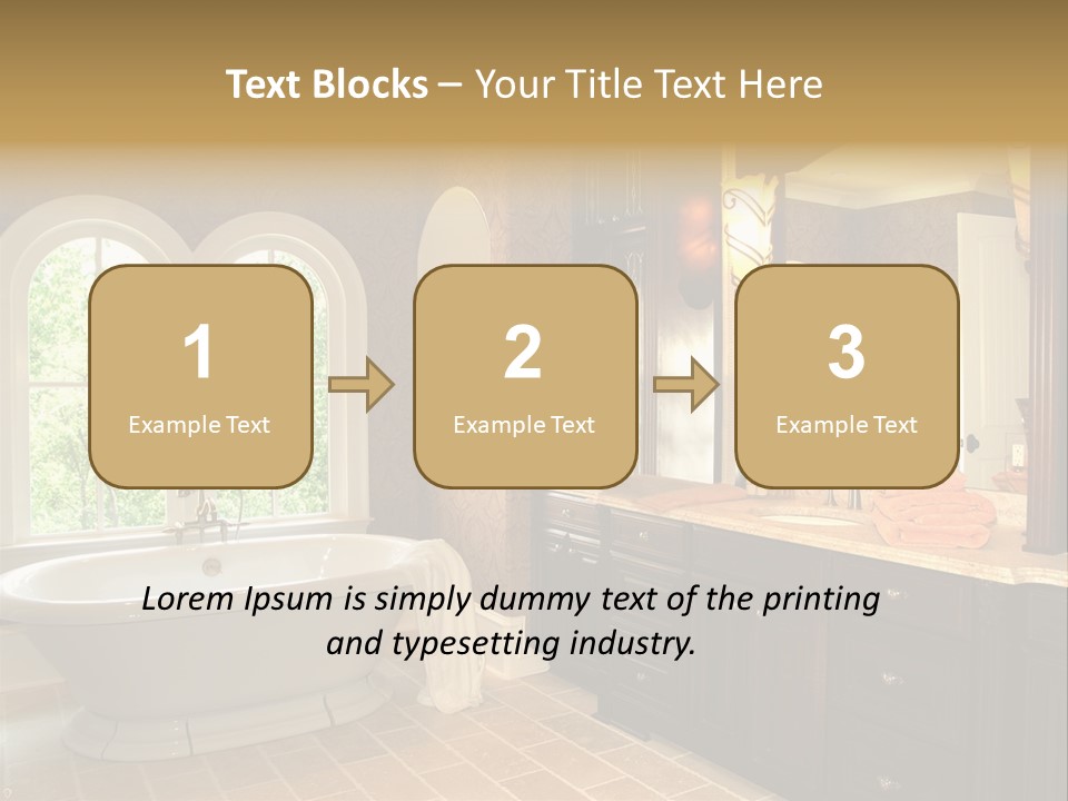 Luxury House Marble Bathroom In Window Light PowerPoint Template