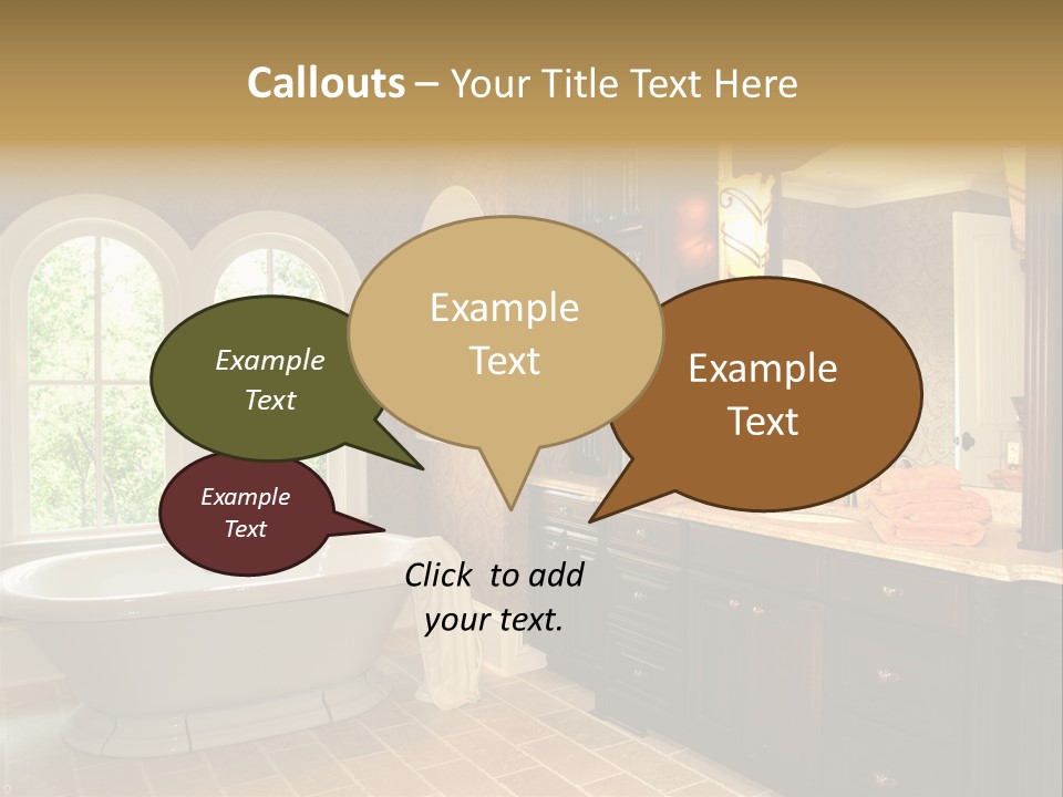 Luxury House Marble Bathroom In Window Light PowerPoint Template