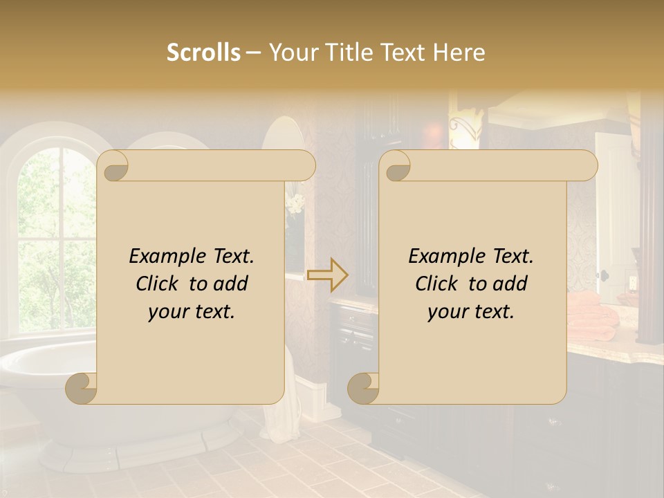 Luxury House Marble Bathroom In Window Light PowerPoint Template