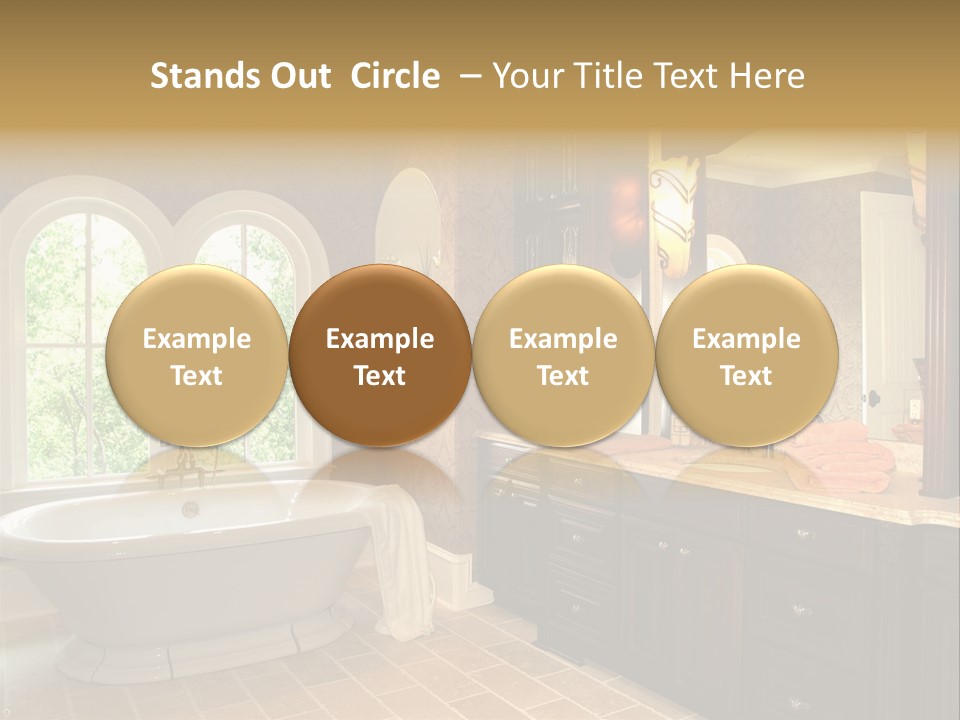 Luxury House Marble Bathroom In Window Light PowerPoint Template