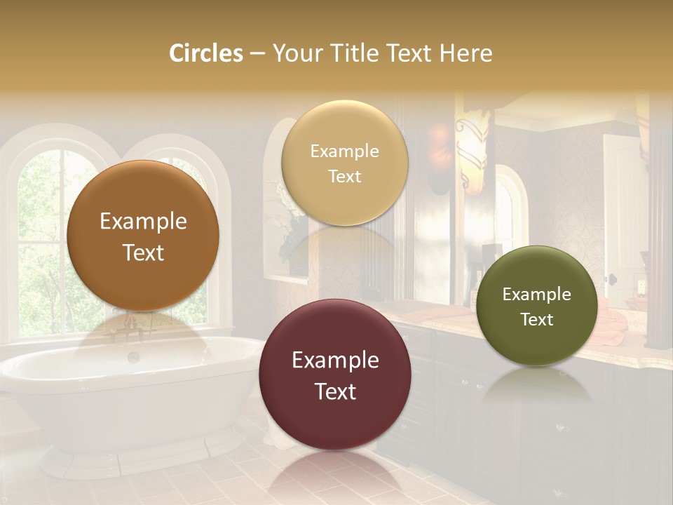 Luxury House Marble Bathroom In Window Light PowerPoint Template