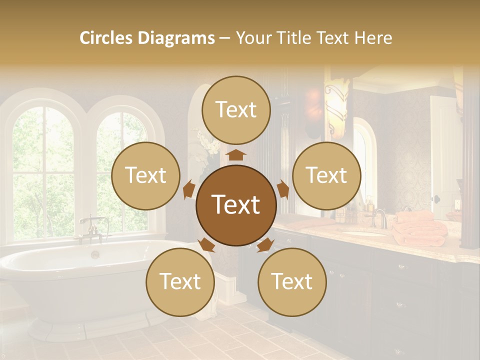 Luxury House Marble Bathroom In Window Light PowerPoint Template