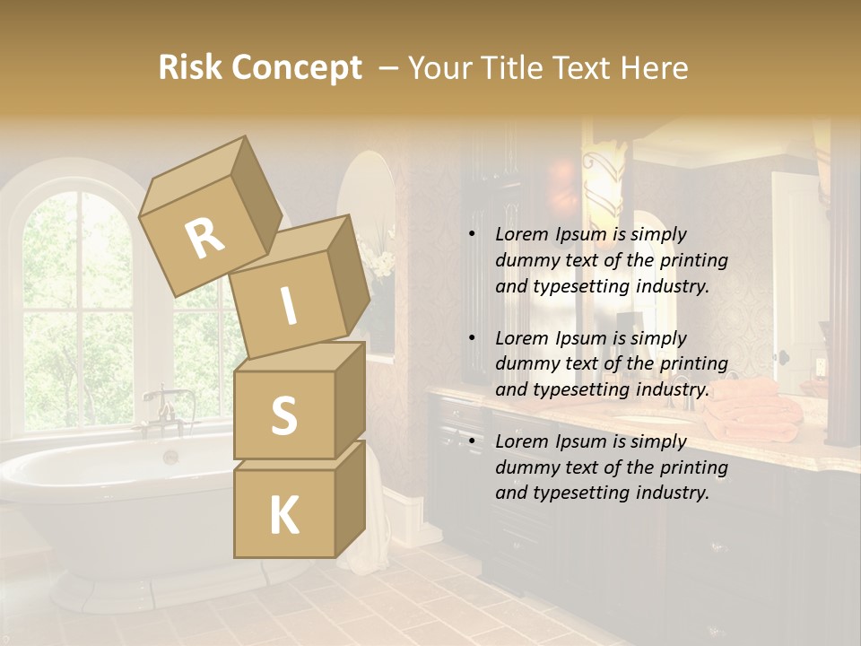 Luxury House Marble Bathroom In Window Light PowerPoint Template