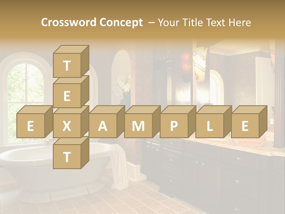 Luxury House Marble Bathroom In Window Light PowerPoint Template