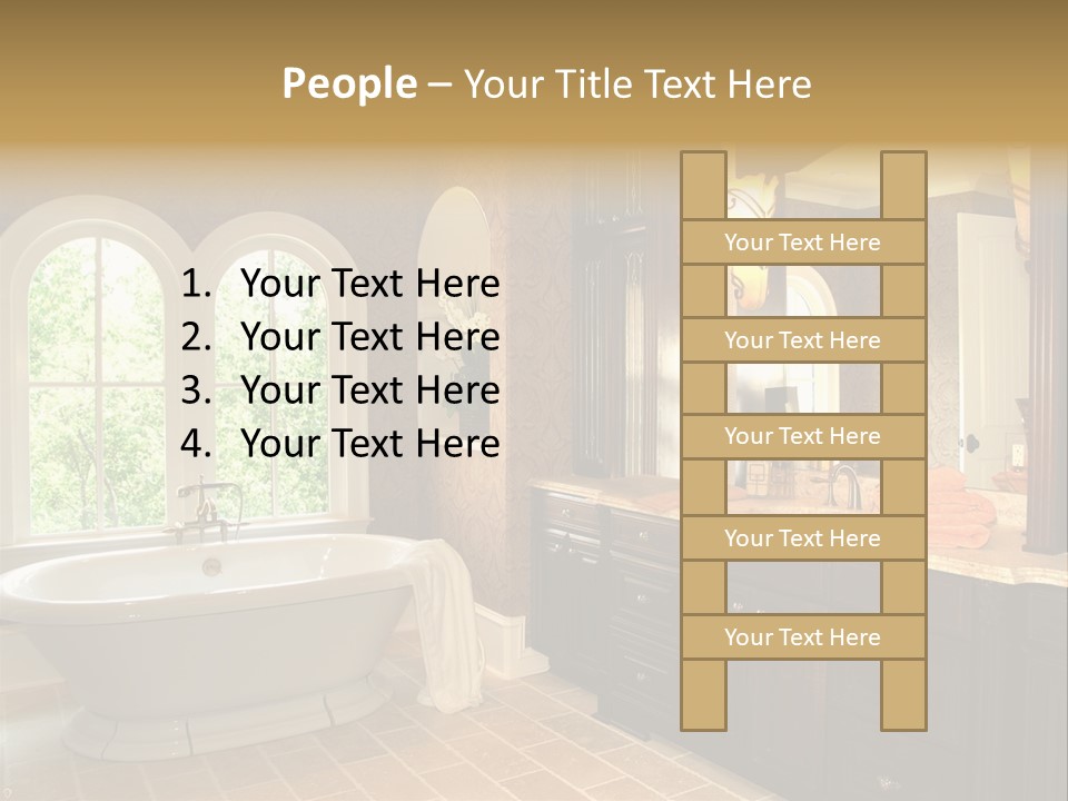 Luxury House Marble Bathroom In Window Light PowerPoint Template