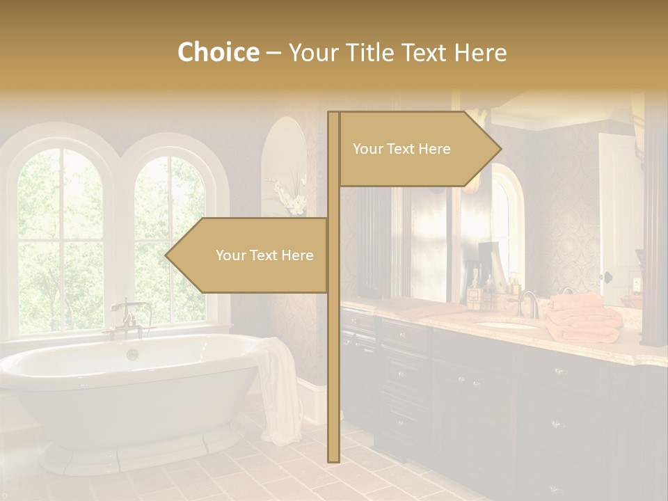 Luxury House Marble Bathroom In Window Light PowerPoint Template