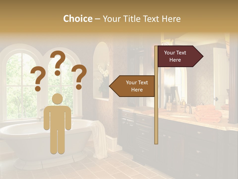 Luxury House Marble Bathroom In Window Light PowerPoint Template